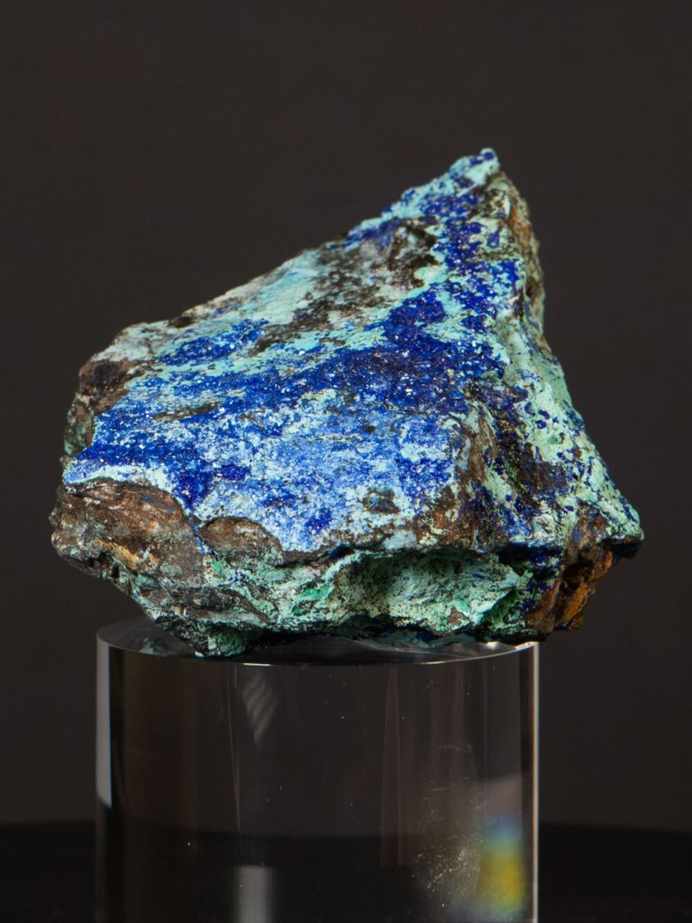 Natural Deep Blue Azurite & Malachite Raw Crystal Specimen Display 204g